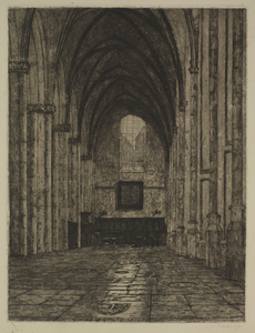 28946 Interieur van de Buurkerk te Utrecht: de zuidelijke zijbeuk, gezien uit het westen.